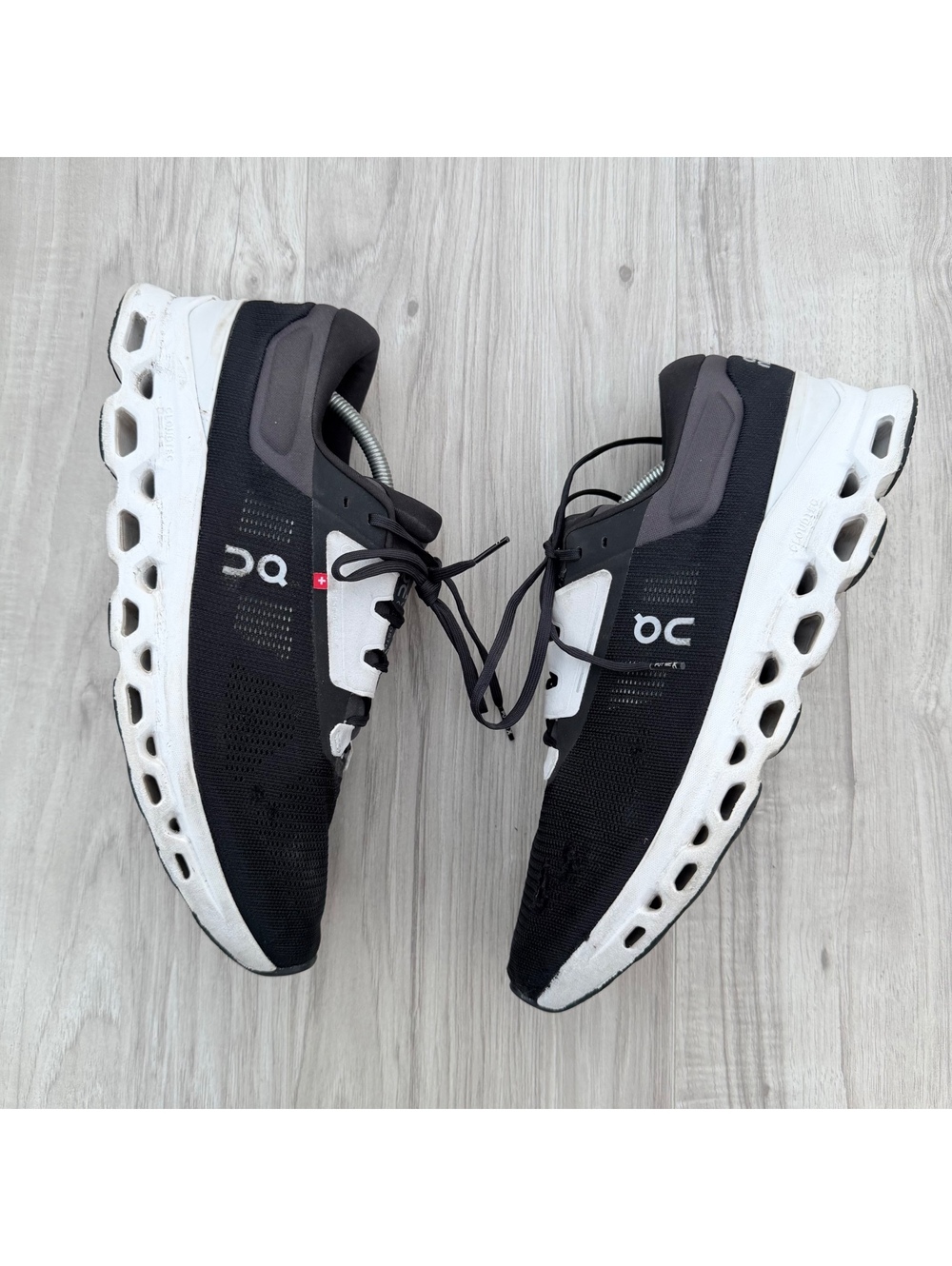 On Running sneakers black gray and white